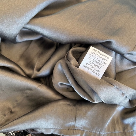 Parker Sequin Mini Dress XS V Neck Black Silver - Picture 7 of 8